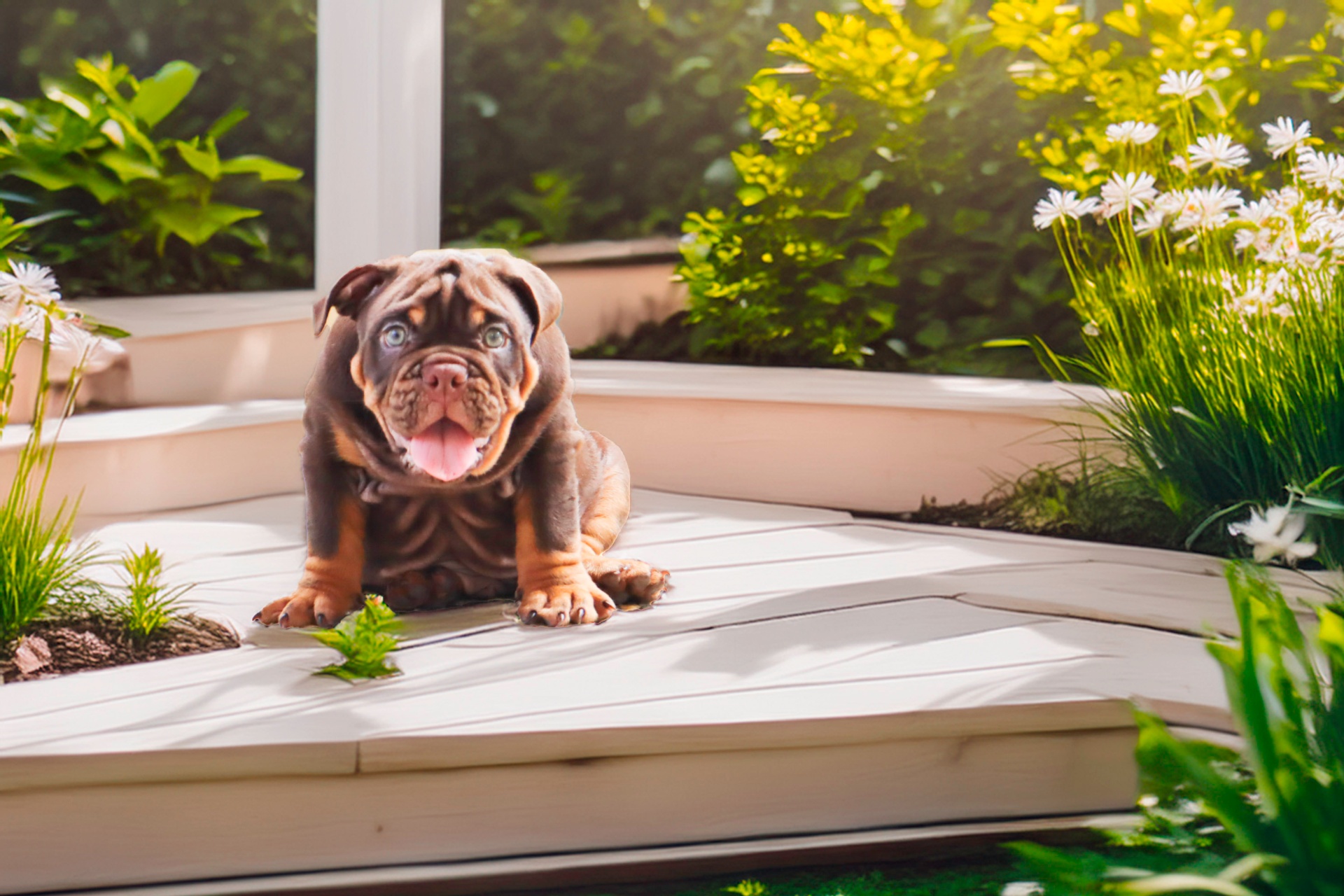 British Bulldog breathing comfortably at rest